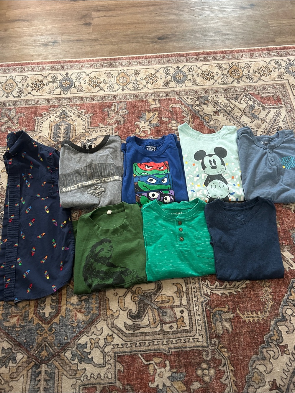 Assorted Kids Shirt Pack - Green, Blue, Gray, Navy, Mint